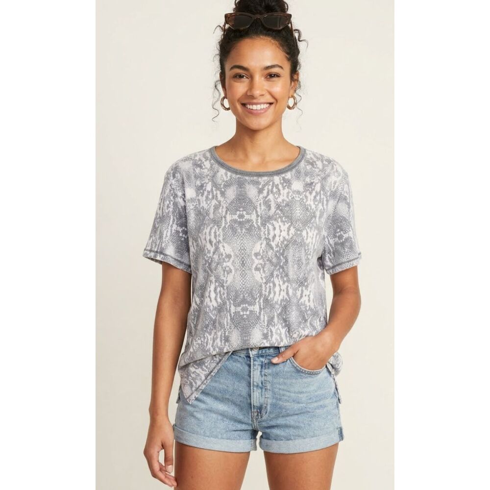Free People Tourist Snake Animal Print Short Sleeve Tee Women's Size Small